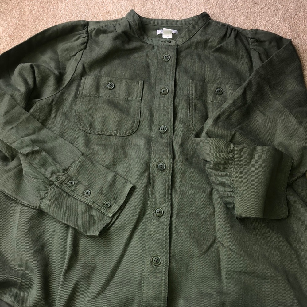 Green Button Down - image 1